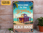 Load image into Gallery viewer, Personalized Beach House Metal Sign Welcome Beach House Sign Custom Family Name Summer Gift