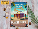 Load image into Gallery viewer, Personalized Beach House Metal Sign Welcome Beach House Sign Custom Family Name Summer Gift