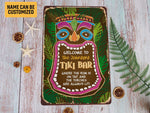 Load image into Gallery viewer, Personalized Tiki Bar Metal Sign Welcome Tiki Sign Tropical Cocktail Tiki Bar Sign Hawaiian Aloha Gift For Decor