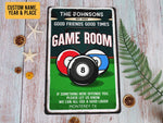 Load image into Gallery viewer, Personalized Billiards Game Room Metal Sign Billiards Sign Gift for Billiards Player