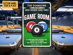 Load image into Gallery viewer, Personalized Billiards Game Room Metal Sign Billiards Sign Gift for Billiards Player