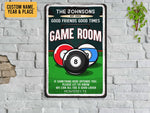 Load image into Gallery viewer, Personalized Billiards Game Room Metal Sign Billiards Sign Gift for Billiards Player