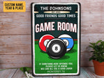 Load image into Gallery viewer, Personalized Billiards Game Room Metal Sign Billiards Sign Gift for Billiards Player