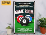 Load image into Gallery viewer, Personalized Billiards Game Room Metal Sign Billiards Sign Gift for Billiards Player