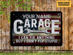 Load image into Gallery viewer, Personalized Garage Metal Sign Funny Garage Sign American Flag Art He Shed Sign Patriotic Gift for Men