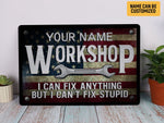 Load image into Gallery viewer, Personalized Garage Metal Sign Funny Garage Sign American Flag Art He Shed Sign Patriotic Gift for Men