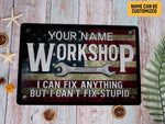 Load image into Gallery viewer, Personalized Garage Metal Sign Funny Garage Sign American Flag Art He Shed Sign Patriotic Gift for Men