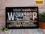 Load image into Gallery viewer, Personalized Garage Metal Sign Funny Garage Sign American Flag Art He Shed Sign Patriotic Gift for Men