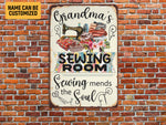 Load image into Gallery viewer, Personalized Grandma's Sewing Room Metal Sign Classic Tin Gift for Mom Grandma