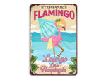 Load image into Gallery viewer, Personalized Flamingo Lounge Metal Sign, Flamingo Sign, Lounge Plaque, Summer Gift