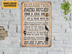 Load image into Gallery viewer, Personalized Patio Rules Metal Sign Patio Tin Plaque Patio Sign Gift for Family