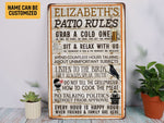 Load image into Gallery viewer, Personalized Patio Rules Metal Sign Patio Tin Plaque Patio Sign Gift for Family