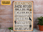 Load image into Gallery viewer, Personalized Patio Rules Metal Sign Patio Tin Plaque Patio Sign Gift for Family