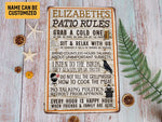 Load image into Gallery viewer, Personalized Patio Rules Metal Sign Patio Tin Plaque Patio Sign Gift for Family