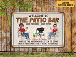 Load image into Gallery viewer, Custom Photo Couple Welcome To The Patio Metal Sign Personalized Funny Gift for Couple