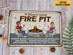 Load image into Gallery viewer, Custom Photo Couple Fire Pit Metal Sign Welcome Sign Personalized Gift for Camping