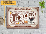 Load image into Gallery viewer, Personalized Welcome To The Deck Metal Sign, Grilling BBQ Deck Sign Classic Art Custom Gift Vintage