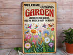 Load image into Gallery viewer, Personalized Grandma's Garden Metal Sign Welcome Garden Sign Custom Gift For Gardener