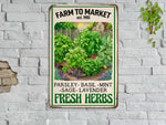 Load image into Gallery viewer, Personalized Farm To Market Fresh Herbs Metal Sign Custom Garden Sign Garden Shop Sign Gift For Gardener