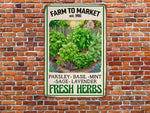 Load image into Gallery viewer, Personalized Farm To Market Fresh Herbs Metal Sign Custom Garden Sign Garden Shop Sign Gift For Gardener