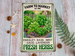 Load image into Gallery viewer, Personalized Farm To Market Fresh Herbs Metal Sign Custom Garden Sign Garden Shop Sign Gift For Gardener