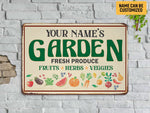 Load image into Gallery viewer, Personalized Fruits Herbs Veggies Garden Metal Sign Custom Garden Sign Gift For Gardener
