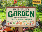 Load image into Gallery viewer, Personalized Fruits Herbs Veggies Garden Metal Sign Custom Garden Sign Gift For Gardener
