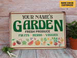 Load image into Gallery viewer, Personalized Fruits Herbs Veggies Garden Metal Sign Custom Garden Sign Gift For Gardener