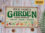 Load image into Gallery viewer, Personalized Fruits Herbs Veggies Garden Metal Sign Custom Garden Sign Gift For Gardener