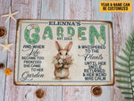 Load image into Gallery viewer, Personalized Rabbit Garden Metal Sign When Life Became Too Frenzied Garden Sign Gift For Her Gardener
