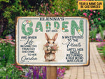 Load image into Gallery viewer, Personalized Rabbit Garden Metal Sign When Life Became Too Frenzied Garden Sign Gift For Her Gardener