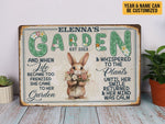 Load image into Gallery viewer, Personalized Rabbit Garden Metal Sign When Life Became Too Frenzied Garden Sign Gift For Her Gardener