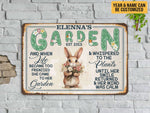 Load image into Gallery viewer, Personalized Rabbit Garden Metal Sign When Life Became Too Frenzied Garden Sign Gift For Her Gardener