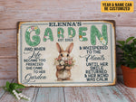 Load image into Gallery viewer, Personalized Rabbit Garden Metal Sign When Life Became Too Frenzied Garden Sign Gift For Her Gardener