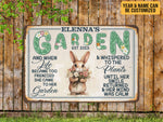 Load image into Gallery viewer, Personalized Rabbit Garden Metal Sign When Life Became Too Frenzied Garden Sign Gift For Her Gardener