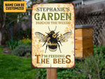 Load image into Gallery viewer, Personalized Garden Metal Sign, Bee Farm Sign, Farmhouse Plaque, Custom Gift For Beekeeper Gardener