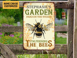 Load image into Gallery viewer, Personalized Garden Metal Sign, Bee Farm Sign, Farmhouse Plaque, Custom Gift For Beekeeper Gardener
