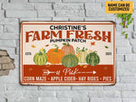 Load image into Gallery viewer, Custom Farm Fresh Pumpkin Patch Metal Sign, Family Pumpkin Garden Sign, Farm Sign, Autumn Thanksgiving Gift For Farmer Life,