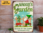 Load image into Gallery viewer, Personalized Beware Of The Gnomes Garden Metal Sign Custom Garden Sign Funny Gift For Gardener