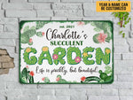 Load image into Gallery viewer, Personalized Succulent Garden Metal Sign Cactus Garden Sign Tin Custom Gift For Gardener