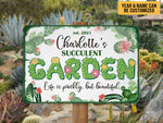Load image into Gallery viewer, Personalized Succulent Garden Metal Sign Cactus Garden Sign Tin Custom Gift For Gardener