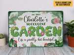 Load image into Gallery viewer, Personalized Succulent Garden Metal Sign Cactus Garden Sign Tin Custom Gift For Gardener