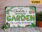 Load image into Gallery viewer, Personalized Succulent Garden Metal Sign Cactus Garden Sign Tin Custom Gift For Gardener