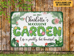 Load image into Gallery viewer, Personalized Succulent Garden Metal Sign Cactus Garden Sign Tin Custom Gift For Gardener