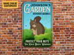 Load image into Gallery viewer, Personalized Garden Metal Sign Protect Your Nuts Squirrels Sign Welcome Garden Sign Warning Sign Gift For Gardener