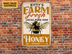 Load image into Gallery viewer, Personalized Honey Bee Farm Metal Sign, Farm Fresh Bee Sign, Bee Farm Sign,