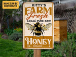 Load image into Gallery viewer, Personalized Honey Bee Farm Metal Sign, Farm Fresh Bee Sign, Bee Farm Sign,