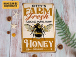 Load image into Gallery viewer, Personalized Honey Bee Farm Metal Sign, Farm Fresh Bee Sign, Bee Farm Sign,