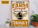 Load image into Gallery viewer, Personalized Honey Bee Farm Metal Sign, Farm Fresh Bee Sign, Bee Farm Sign,