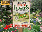 Load image into Gallery viewer, Personalized Flowers Garden Metal Sign Garden Sign Flower Shop Sign Custom Gift For Gardener